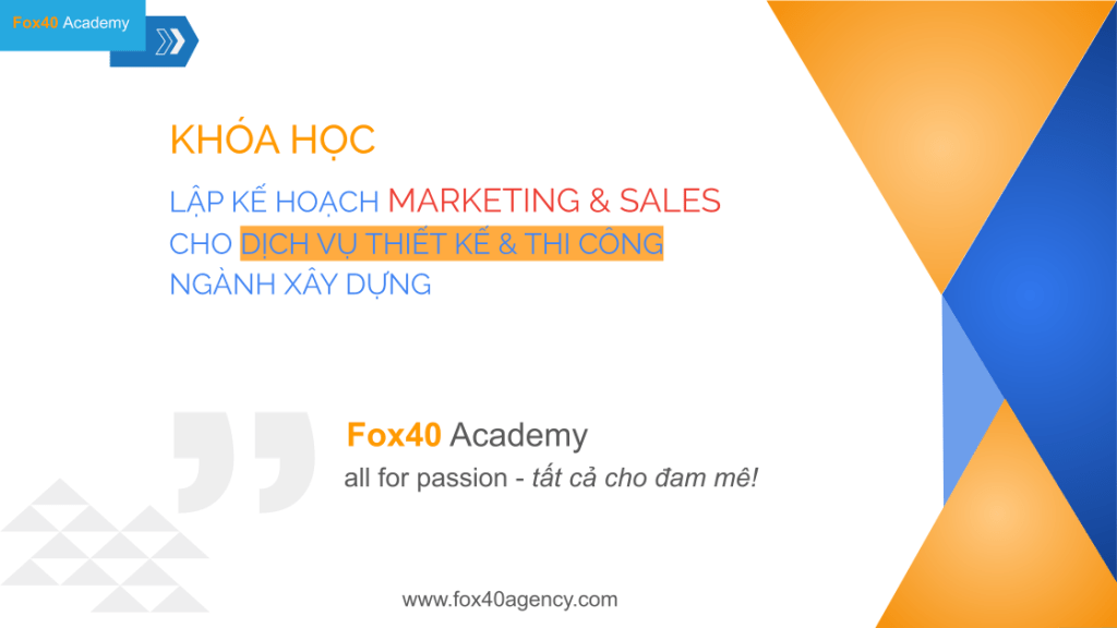 Khóa học Lập kế hoạch Marketing & Sales trong Ngành xây dựng