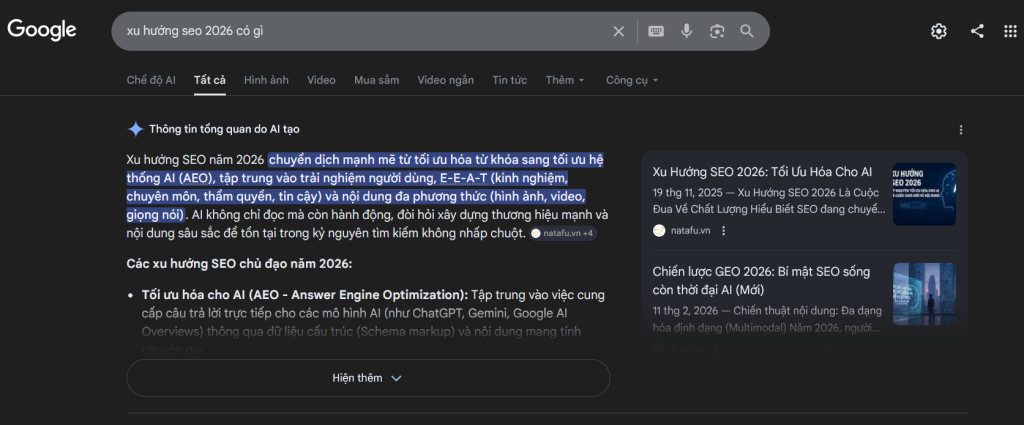 Tối ưu nội dung bài viết website phù hợp Overview Ai